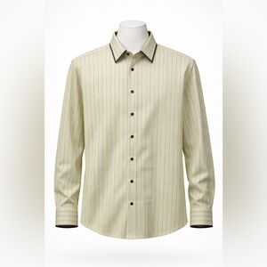 Men’s Yellow Striped Dress Shirt – Size XL